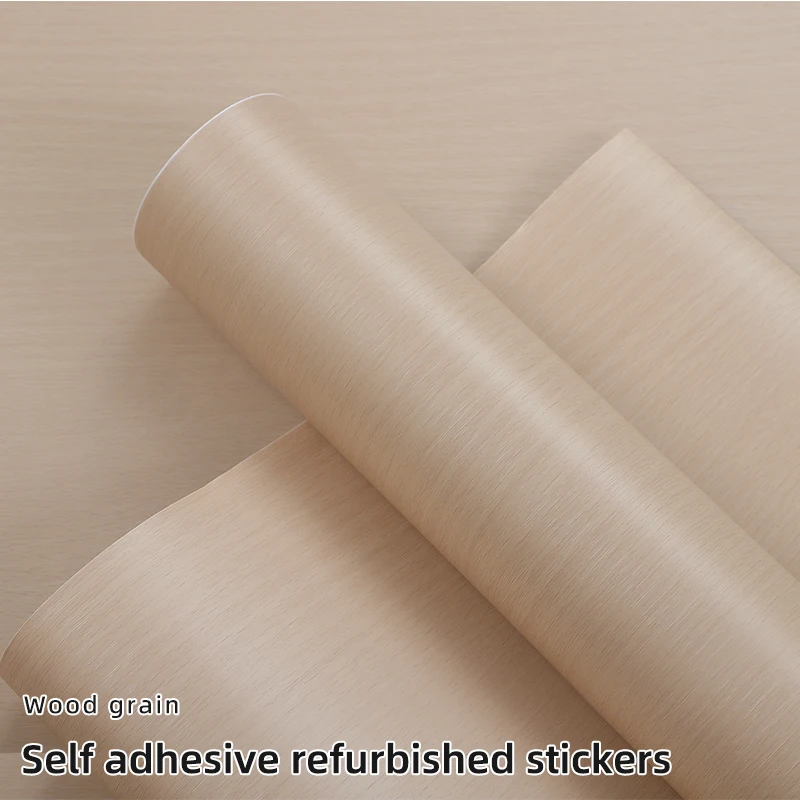 1 рулон бежевых наклеек с текстурой древесины можно разрезать настенные