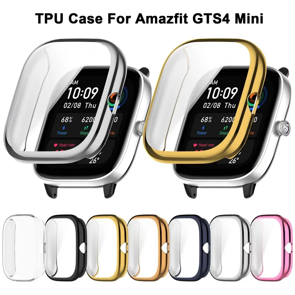

New Accessory Shell Full Plating TPU Screen Protector Case Cover Protective For Amazfit GTS4 Mini