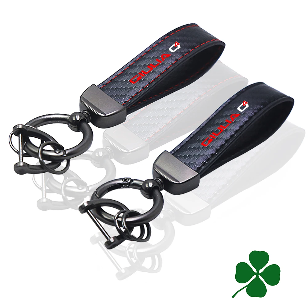 

Брелок для автомобильных ключей alfa romeo giulia четырехфолье q4 ti из углеродного волокна