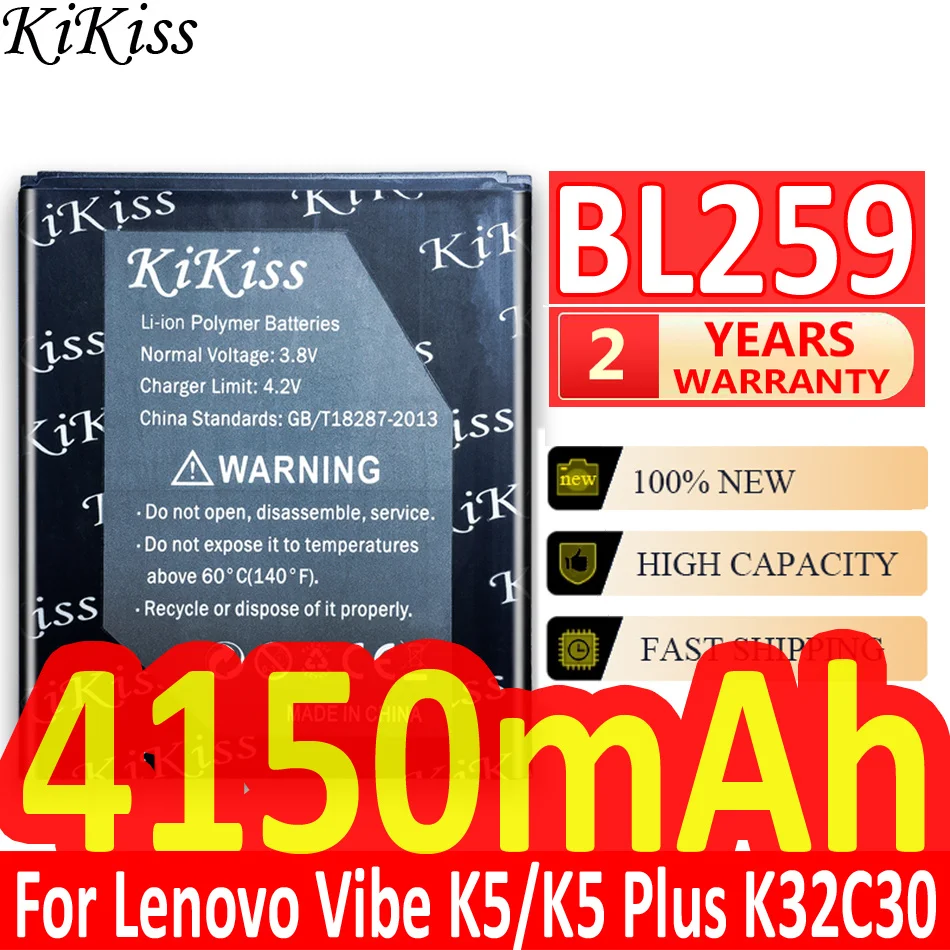 

Аккумулятор BL259 BL 4150 на 259 мАч для Lenovo Lemon 3 Lemon3 3S K32C30 K32c36 Vibe K5/K5 Plus K5Plus/A6020a40 A6020 A40 A 6020a40