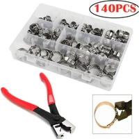 1401308045pcs stainless steel ear stepless clamp worm drive fuel water hose pipe clamps clips 1pc hose clip clamp pliers