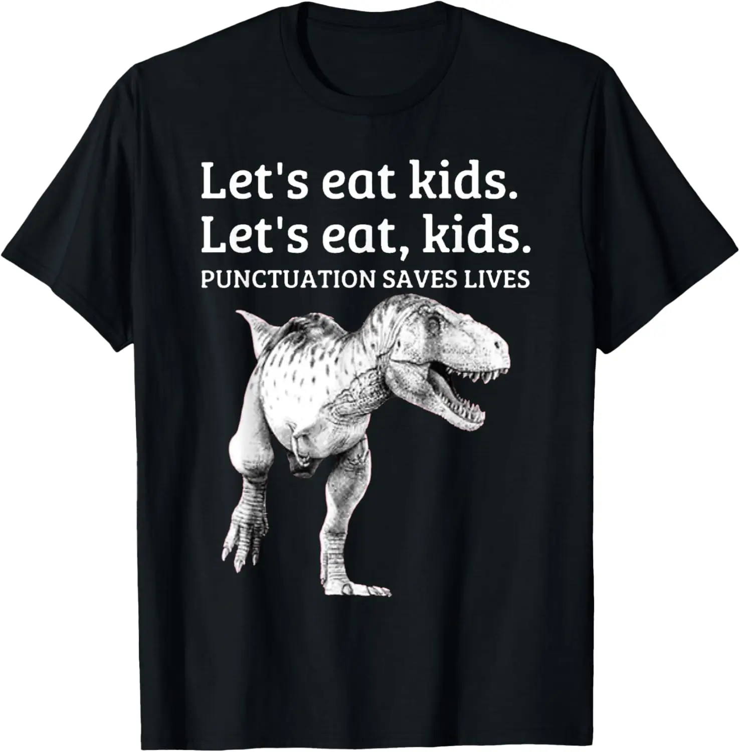 Забавная футболка Let's Eat Kids Punctuation Saves Lives Grammar Футболка