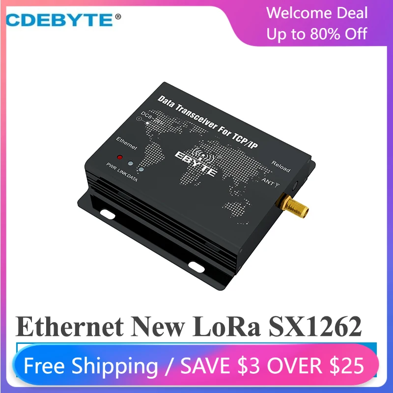 

EBYTE SX1262 Super LoRa Ethernet RJ45 Interface RSSI LBT 22dBm Relay Wireless Transceiver Serial Port Server E90-DTU(400SL22-ETH