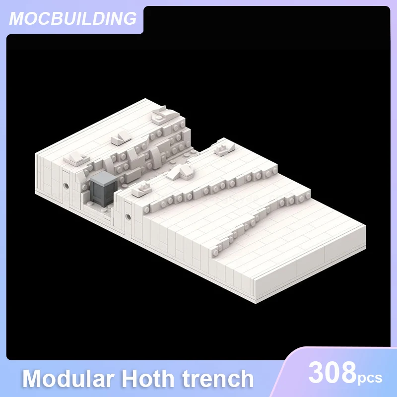 

Semi Modular Hoth Trench Mini Scale Model MOC Building Blocks DIY Assemble Bricks Architecture Educational Kid Toys Gifts 308PCS