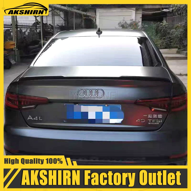 

carbon fiber wing for audi A4 B9 Rear lip rear spoiler 16 17 18 19 ABS high quality color spoiler A4 Four-door coupe tail fin