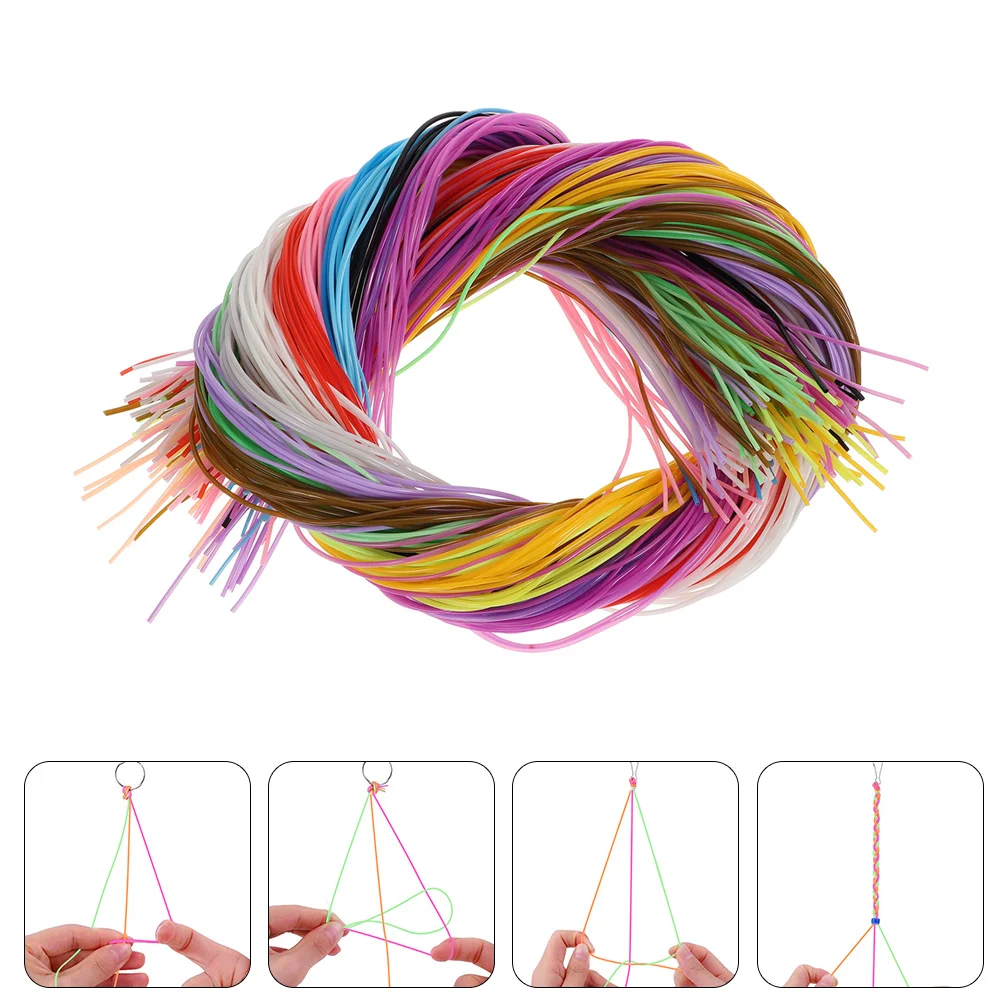 

200Pcs Jewelry Making Lacing Cord DIY Crafts Lacing Cord Colorful Jewelry Plastic Knitting Rope