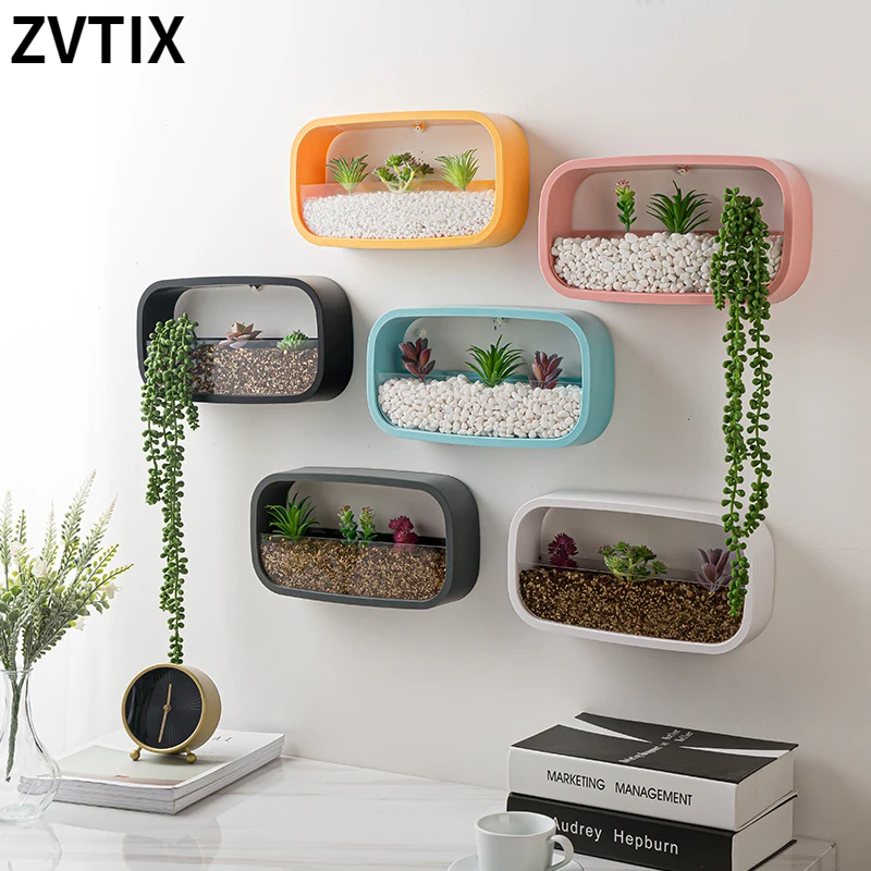 

Flower Vase Wall Mounted Hanging Pineapple Green Rectangular Vase Room Living Interior Creative Personality Decor Cute Shelf New