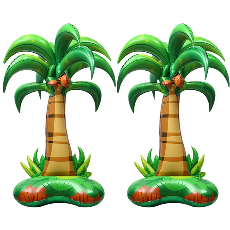 

4D Standing Coconut Tree Foil Balloons Helium Ballons Jungle Safari Birthday Party Decorations Tropical Hawaii Party Air Globos