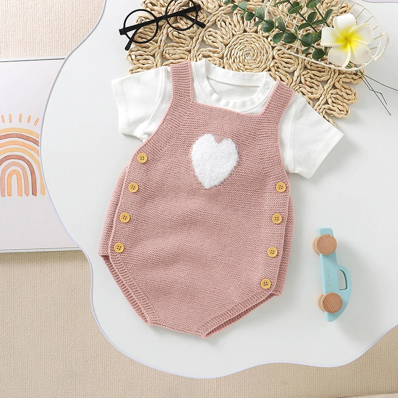 

Baby Clothes Newborn Boys Girls Sleeveless Bodysuits Spring Autumn Knitted Infant Unisex Strap Onesie Children Outerwear Outfits
