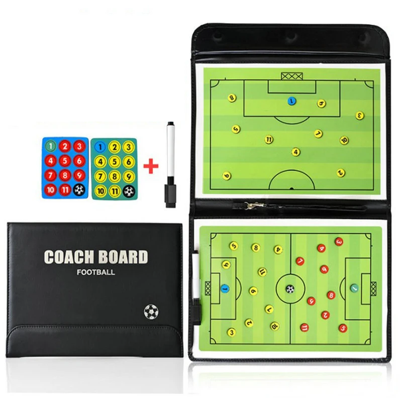 Foldable Football Training Tactics Clipboard Magnetic Tactic Board Soccer Coaching Coachs Tactical Board Football Game