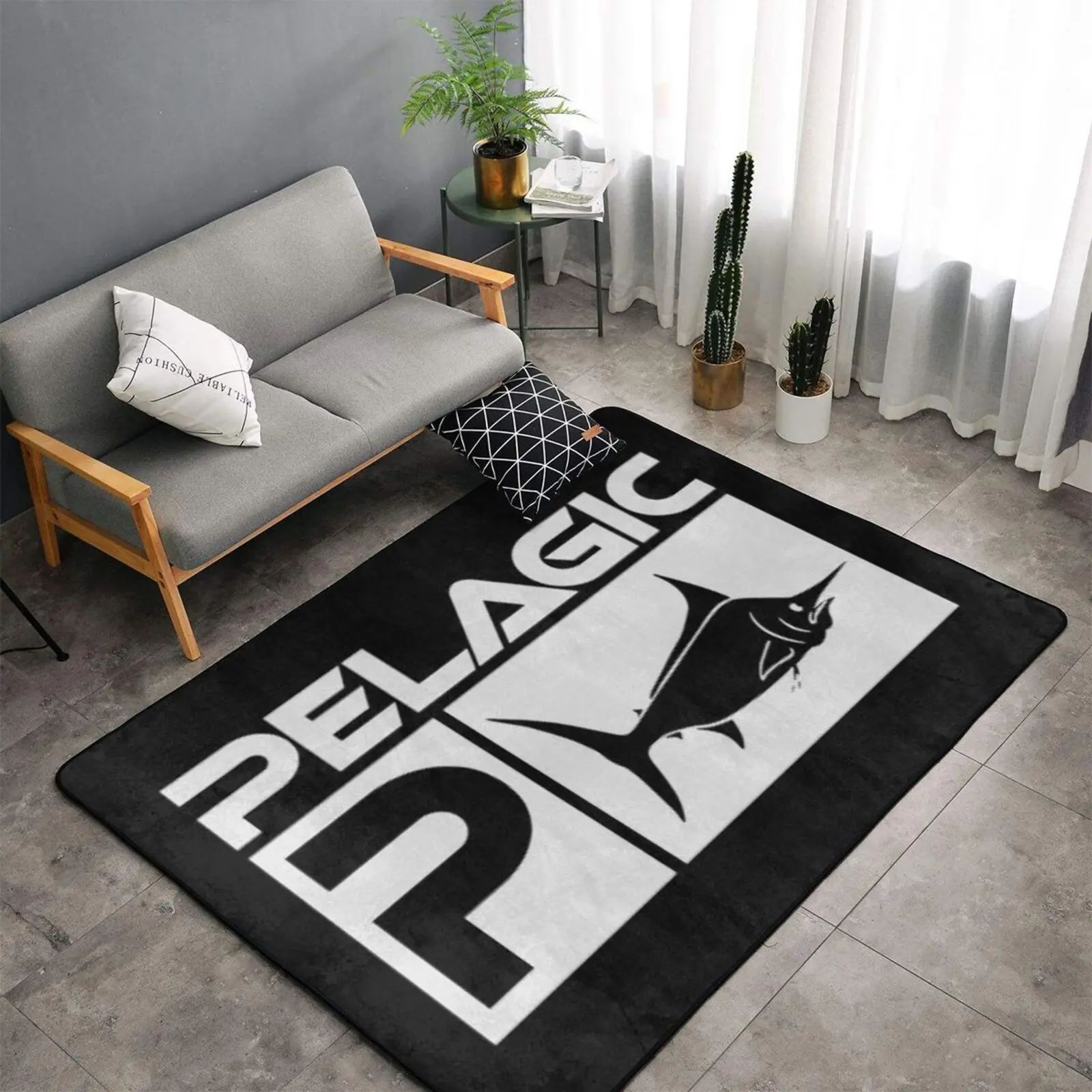 

1 ковер Pelagic, ковер для гостиной, мужские аксессуары для дома из полиэстера, для спальни, Настенный Ковер, мужской стиль, милый Декор для комна...