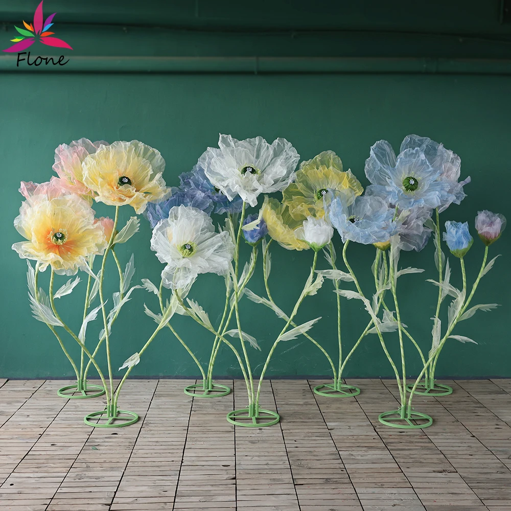 Свадебный сценический дорожный гид цветы гигантский декор большая марлевая