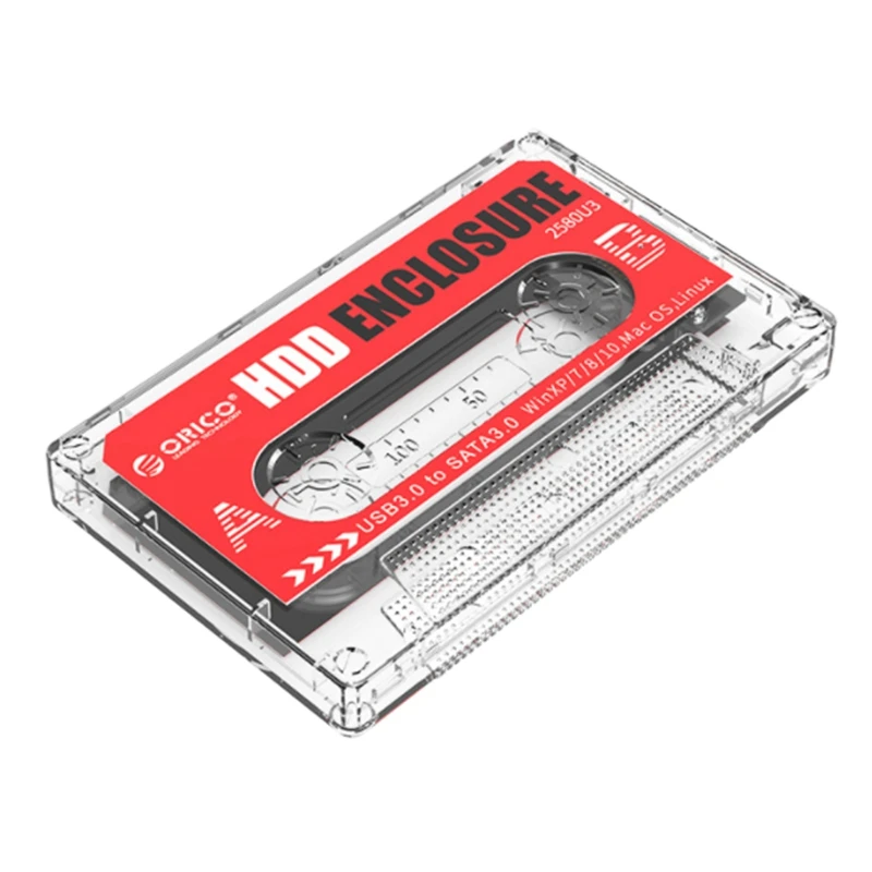 

Прозрачный чехол для мобильного жесткого диска ORICO 2580U3 USB 3,0, 6 ТБ, 2,5 дюйма, SATA HDD SSD, внешний корпус для ноутбука, ПК