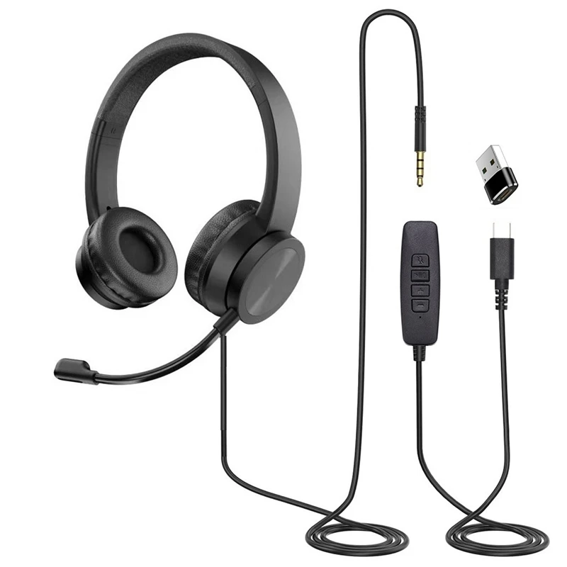 

USB Headsets With Microphone Noise Cancelling Stereo Headsets For Call Center Office, Conference Call, Skype Chat