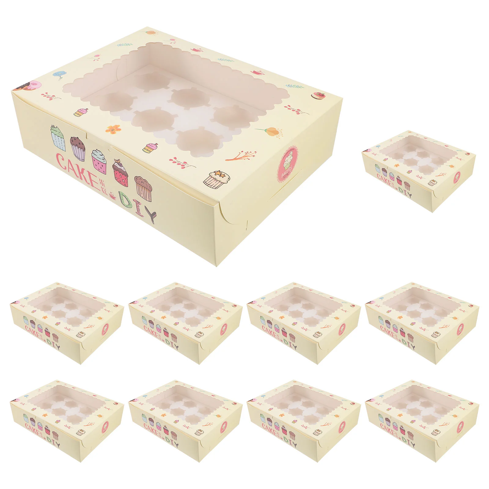 

10pcs Multi-purposes Cake Packaging Boxes Wedding Dessert Box Party Cake Boxes Bulk Cake Boxes Delicate Gift Box