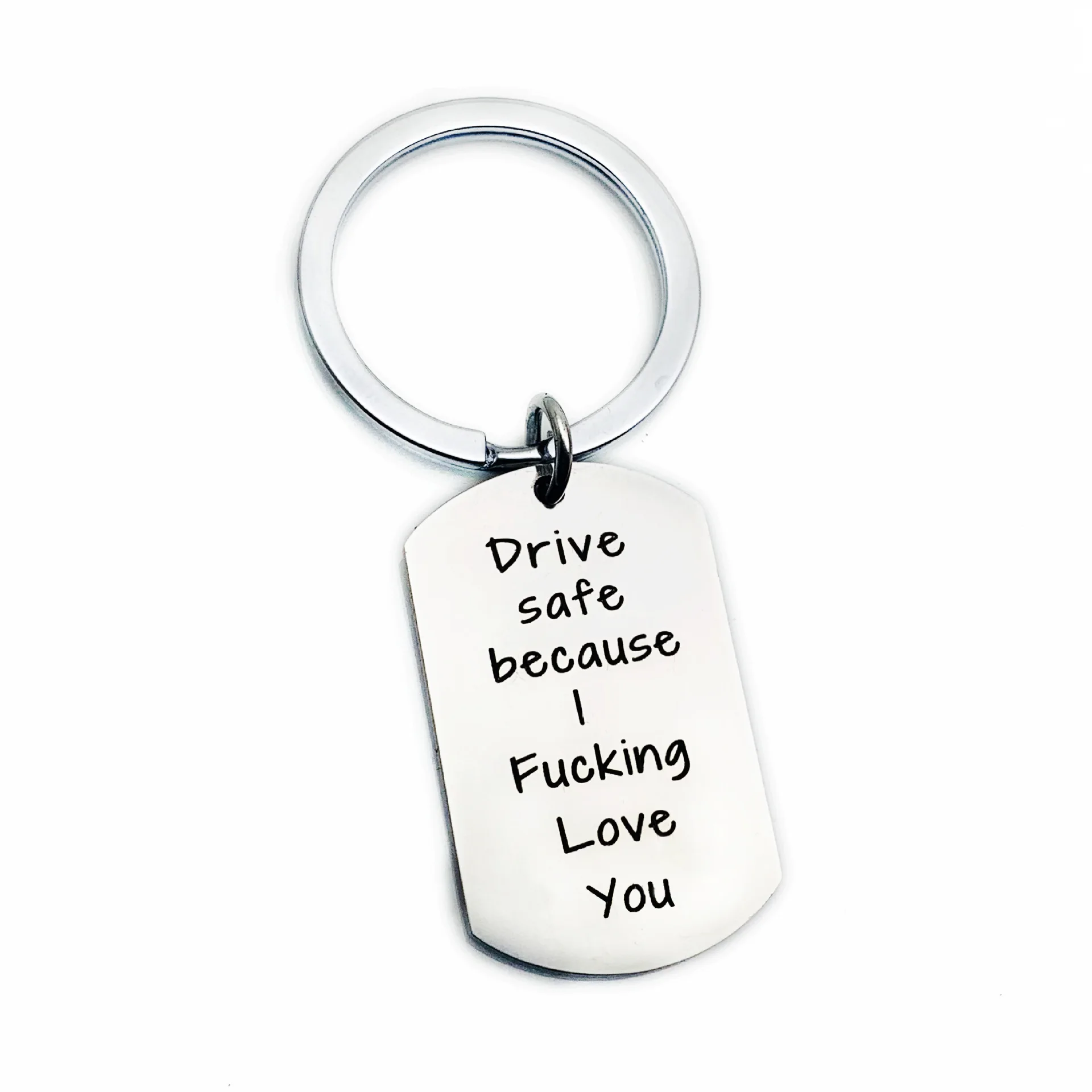 

Drive Safe I Love You Stainless Steel Keyring Keychain Charms Women Jewelry Accessories Pendant Gifts Fashion