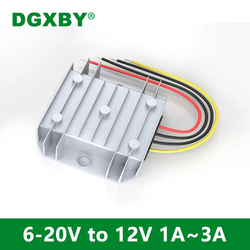 

DGXBY 12V to 12V 1A 2A 3A DC Voltage Regulator Vehicle Power Conversion Converter DC6-20V to 12V Buck-Boost Module CE