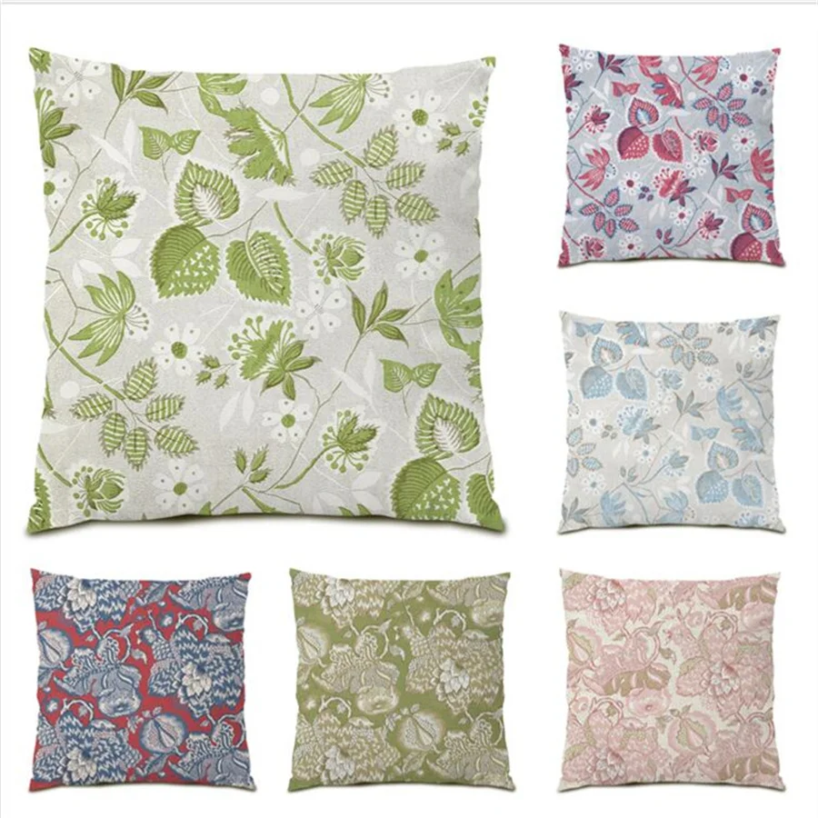

High Quality Velvet Throw Pillowcase Decorative Floral Serie Leaf Decoration Home Decor Polyester Linen Cushion Cover Sofa E0045