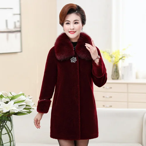 

100% Real Fox Fur Collar Wool Jacket Women Winter 2023 Elegant Sheep Shearing Coat Female Casaco Feminino Inverno Gxy1263