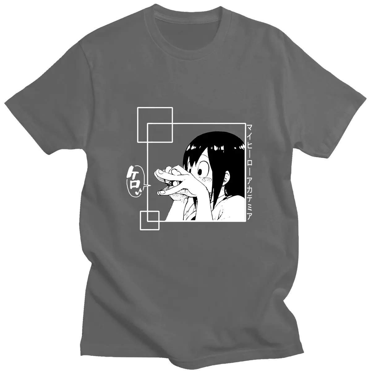 

Anime Kawaii My Hero Academia Classic Summer T-shirts Short-sleeve Tshirt Tsuyu Asui Froppy Pattern Print Mens T-shirt Clothes