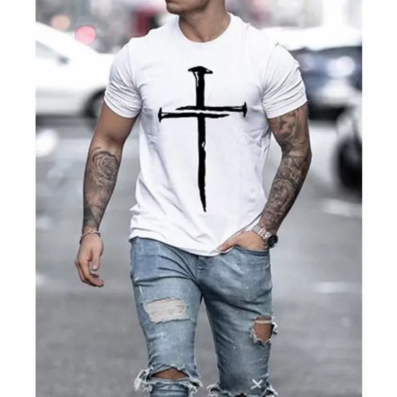 

2022New Men's 3D Printing T-Shirt Summer Hip-Hop T-Shirt Short Sleeve Fashion Trend Stree Fashion Handsome Men's Compass T-Shirt