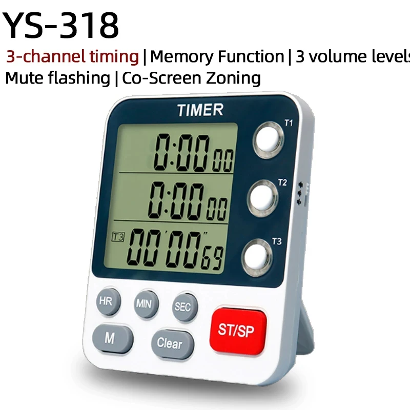 

Цифровой магнитный кухонный таймер 3 каналов