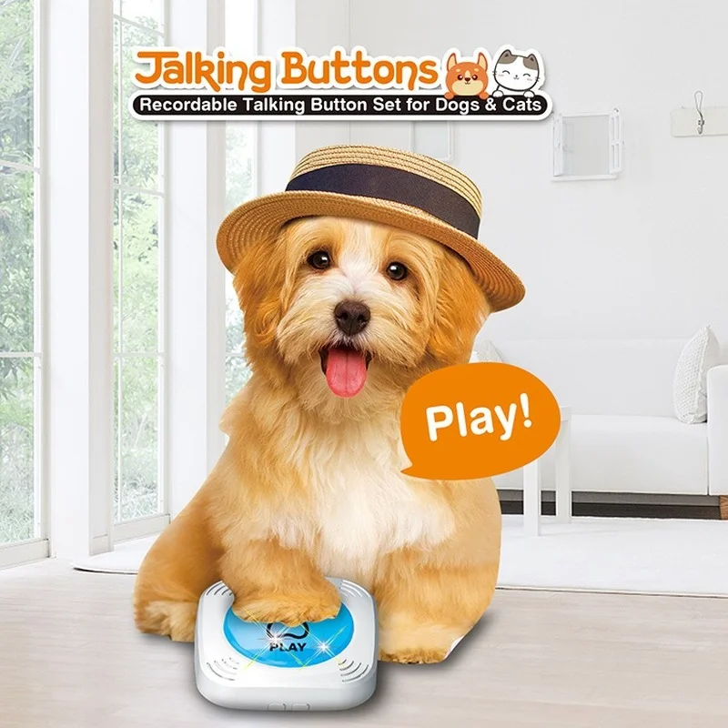 

Dog Training Toys Recordable Talking Button Easy Carry Cactus Voice Repeater Noise Makers Interactive Toys Answering For Pet