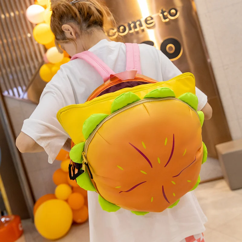 

2023 Cute Hamburger Backpack For Girls Super Kawaii Student Backpack Women Bag Book Bag School Backpack For College Students