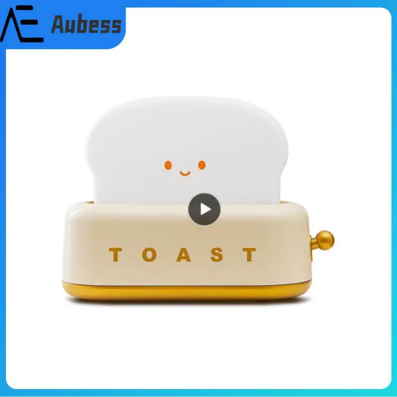 

Creative Led Bread Maker Night Light Usb Charging Adjustable Toaster Night Light Timing Children Bedroom Home Decoration