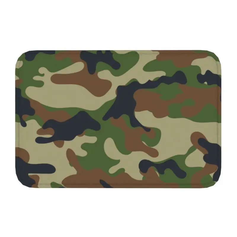 

Woodland Camouflage Front Door Mat Anti-Slip Indoor Quick Dry Military Army Camo Doormat Kitchen Balcony Entrance Rug Carpet