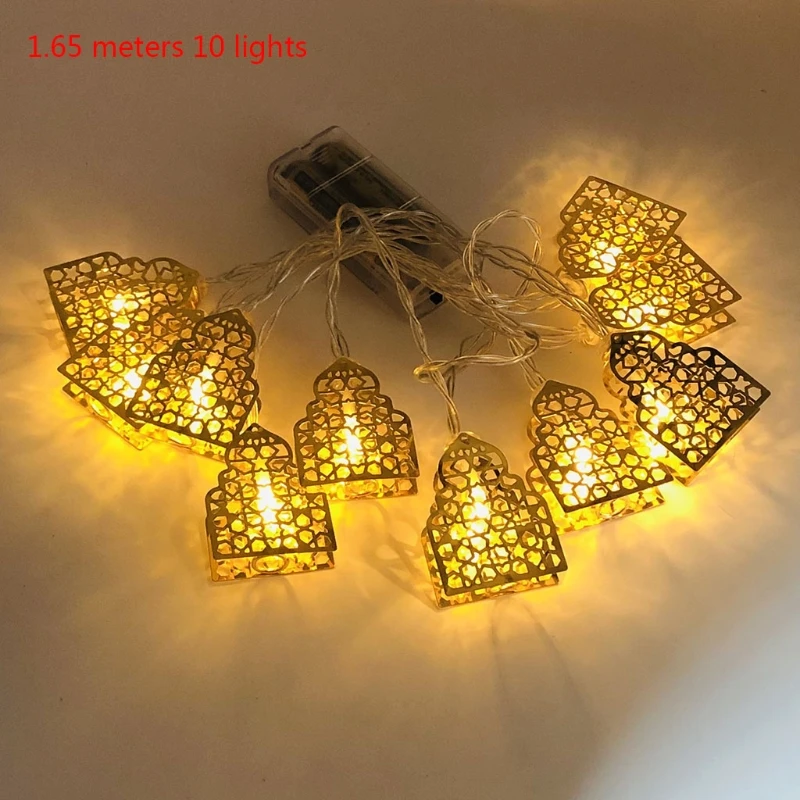 

Eid Mubarak String Lights Castle Shaped Battery Operated Lanterns Ramadan Decor