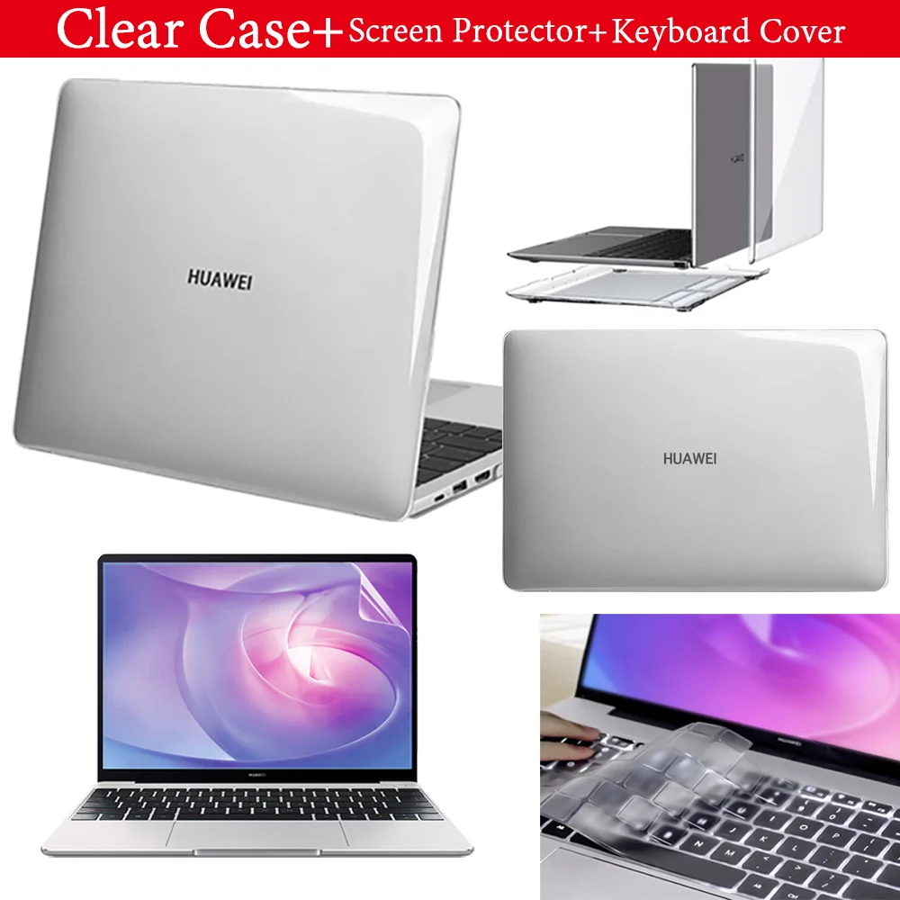 

For Huawei MateBook 13/14/D14/D15/X Pro 13.9/X 2020/MagicBook 14/15/Pro 16.1 Laptop Hard Cases US Keyboard Film+Screen Protector