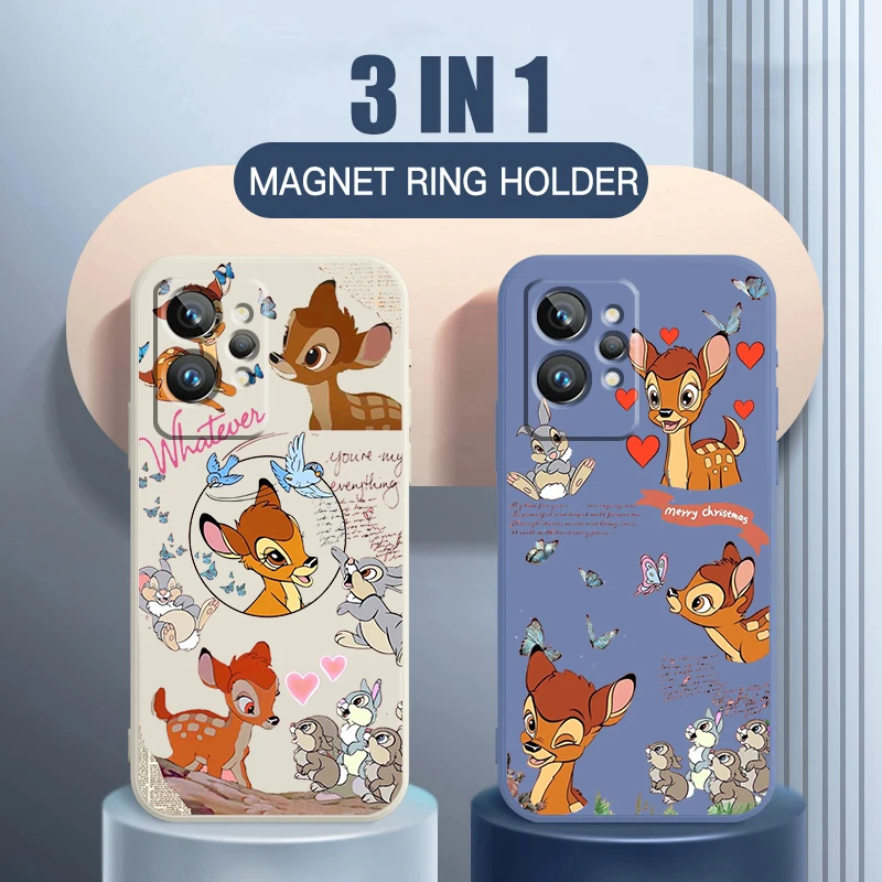 

Phone Case For OPPO Realme Q3S Q5i 50A 50i C21Y C11 GT Neo3 Neo2 9 9i 8 8i 7 Pro Plus Disney Fawn Bambi Cool Cute Liquid Rope