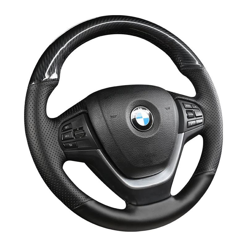 

for BMW 3 Series 5 Series X1 X2 X3 X4 X5 320 DIY Hand-Stitch Carbon Fiber Leather Car Steering Wheel Cover Interior Accessories