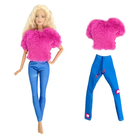 Официальная модная одежда NK для кукол, тканевая повседневная меховая рубашка, Одежда для куклы Барби, одежда для вечеринки, детский подарок