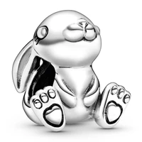 authentic 925 sterling silver moments cute nini the rabbit animal beads charm fit women pandora bracelet necklace jewelry