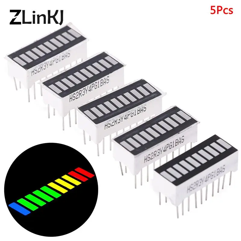 

5PCS LED Display Module 10 Segment Bargraph Light Display Module Bar Graph Ultra Bright Red Yellow Green Blue