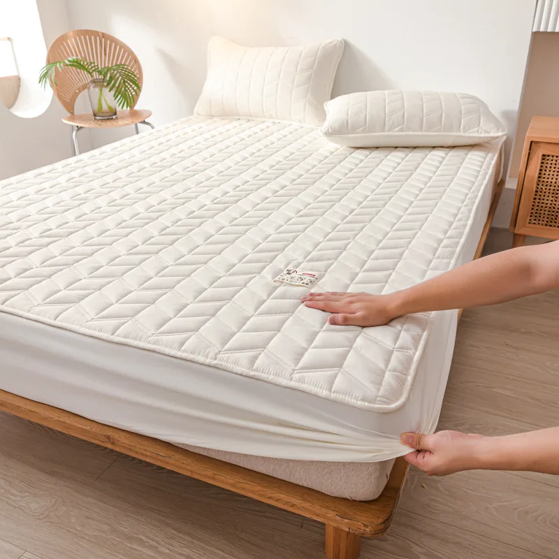 

Утолщенный чехол на матрас, 2 стиля, искусственная парная кровать, чехол для дома, Королевский размер, всесезонный защитный матрас, 160x200