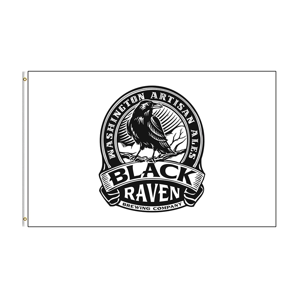 

3x5 Black Ravens Flag Polyester Printed Alcohol Banner For Decor