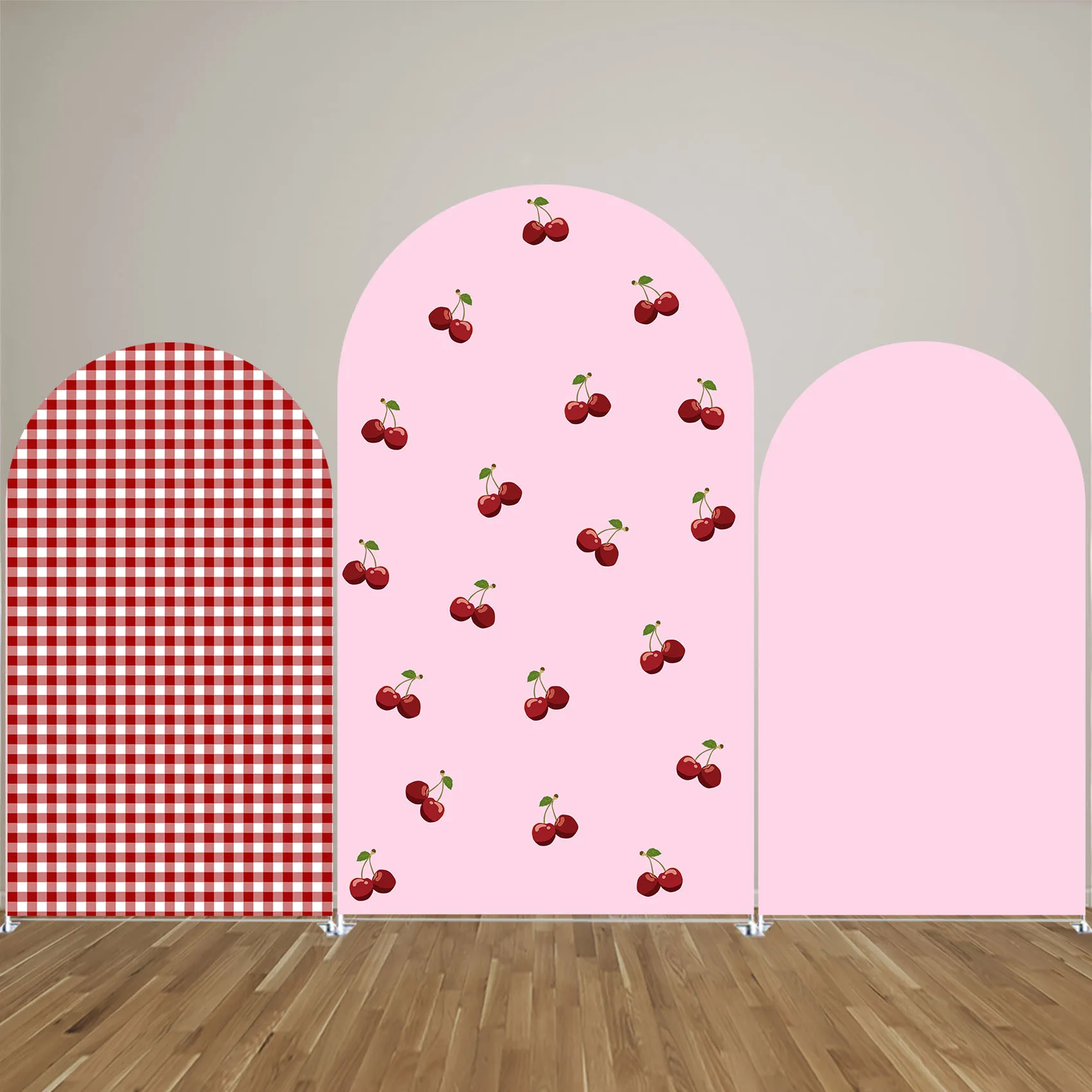 Красный плетеный фон с аркой на тему вишни для девочек милое украшение дня