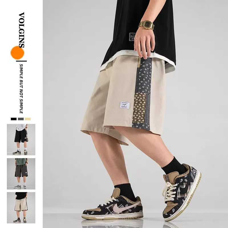 

NEW IN casual shorts men 2023 streetwear cargo male shorts patchwork fashion bermuda shorts for men