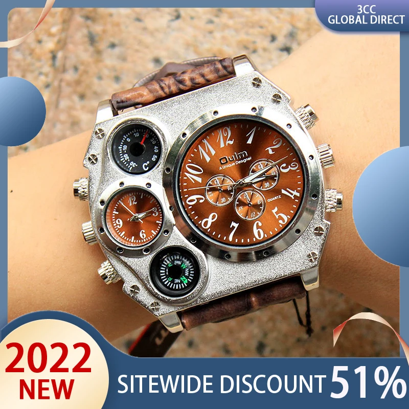 

New Model Watch Men Quartz Sports Leather Strap Watches Unique Male Military Wristwatch Big Quartz Clock Relojes Hombre