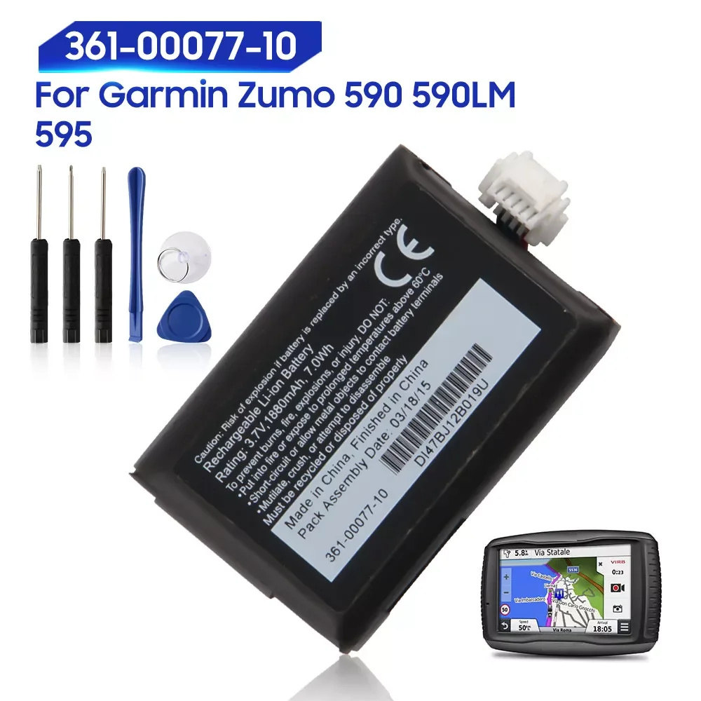 

Original Replacement Battery For Garmin Zumo 595 590 590LM 616-00077-00 616-00077-10 010-12110-003 361-00077-10 1880mAh