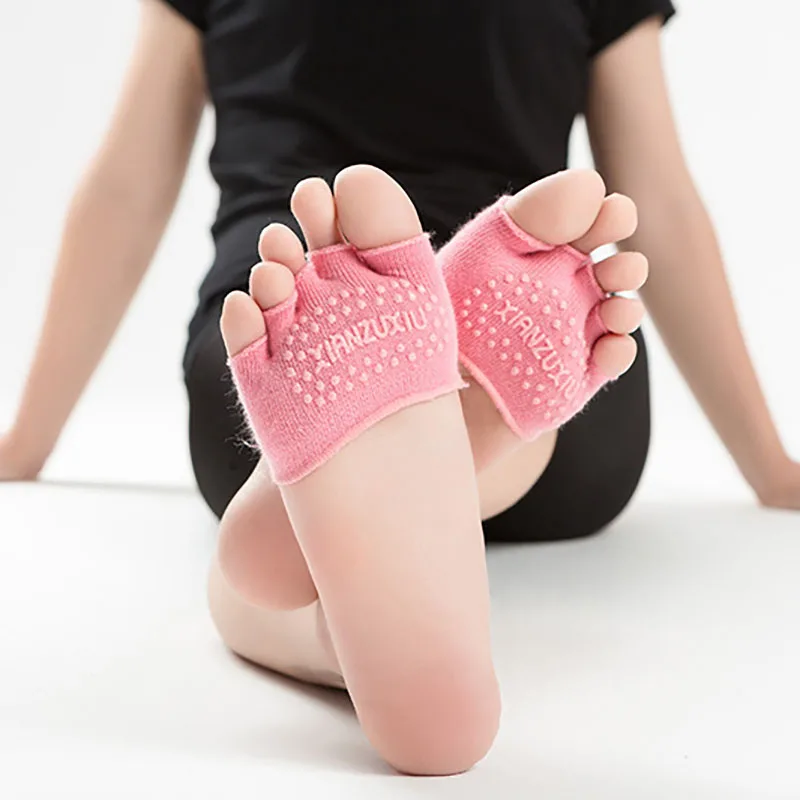 5 Toe Separator Foot Care Half Insoles Five Finger Socks Pads Bunion Sleeve Protector Forefoot For Women Breathable Cotton Socks