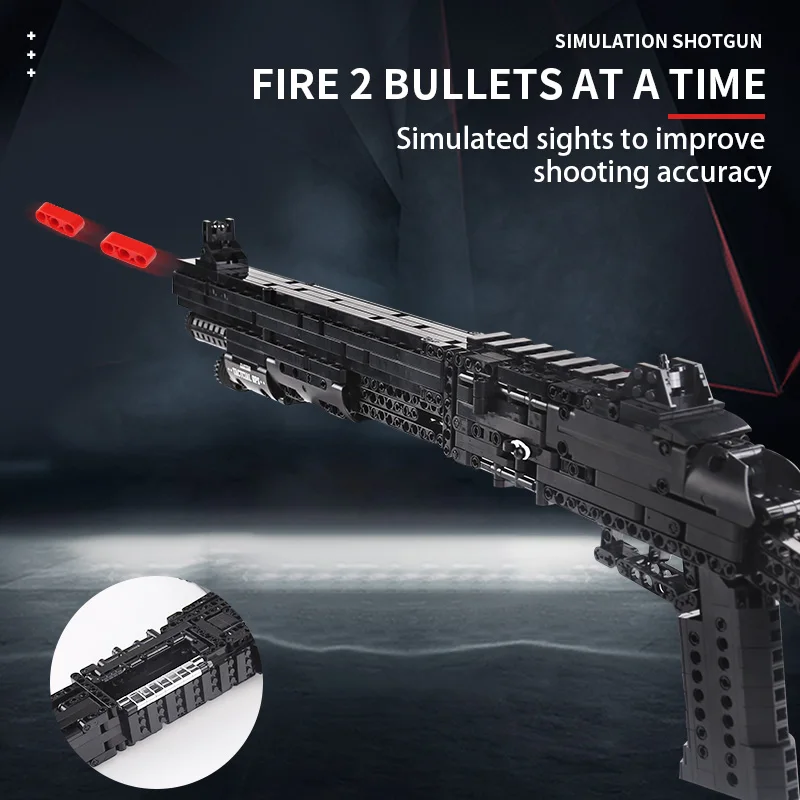 Полуавтоматические пистолеты MOULD KING игрушечные кирпичи Benelli M4 Super 90 модель семян
