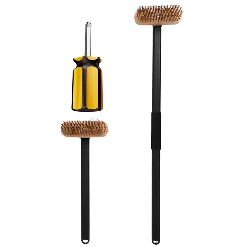 

Pizza Oven Brush With Scraper Barbecue Grill Cleaning Tool With Non Scratch Heat Proof Brass Bristles For Pizza Oven Accessories