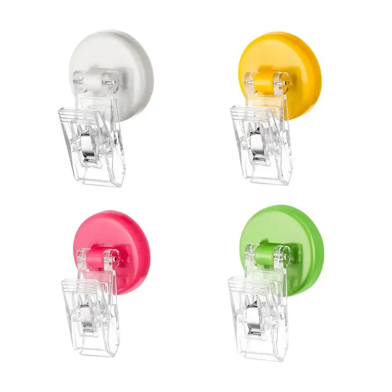 

2pcs Fridge Magnet Clips Mini Magnet Clamp Multi Color Magnetic Paper Clip for Fridge File Anti Scratch Photo Display Holder