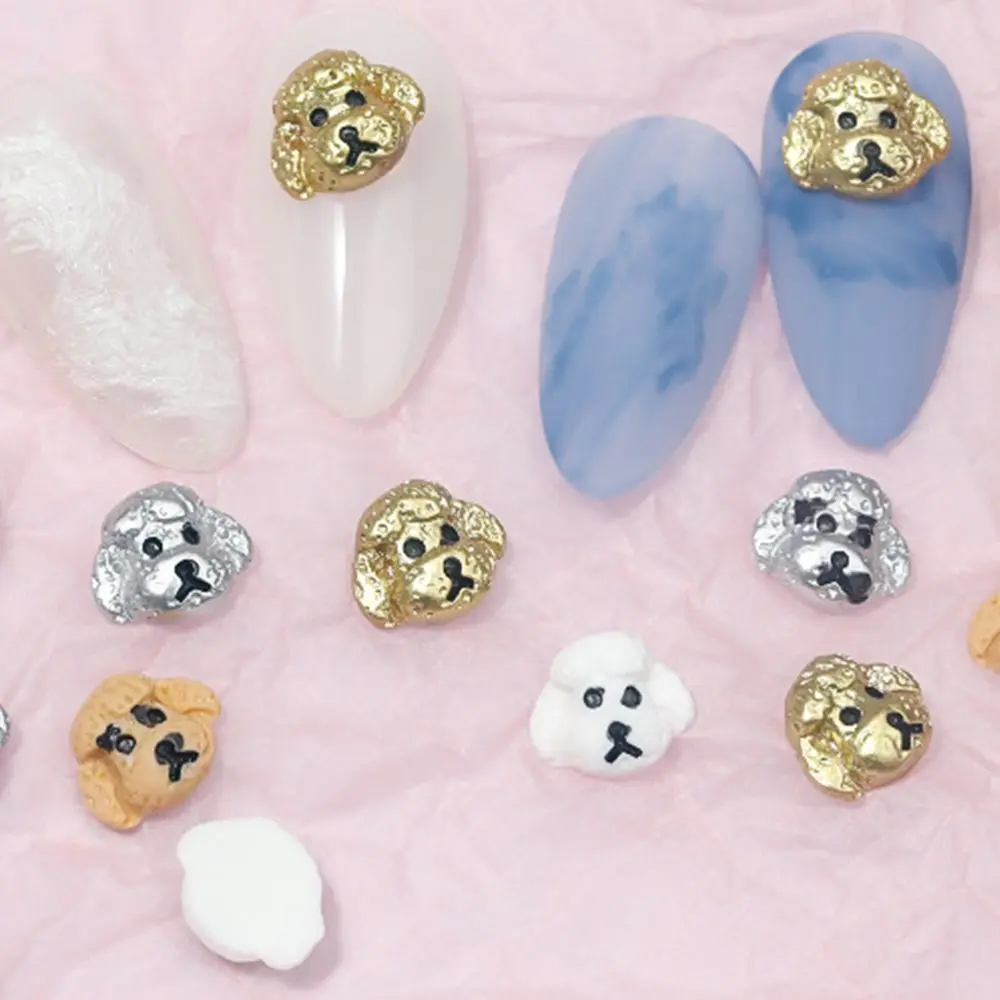 

10 шт./лот INS Новое Сетчатое красное мультяшное украшение для ногтей в виде головы собаки из мультфильма симпатичное украшение для ногтей из ...