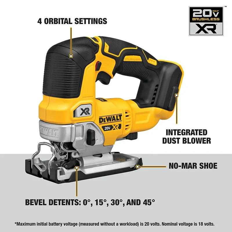 Ножовочная пила DEWALT DCS334 20V MAX XR 3200 беспроводной бесщеточный двигатель