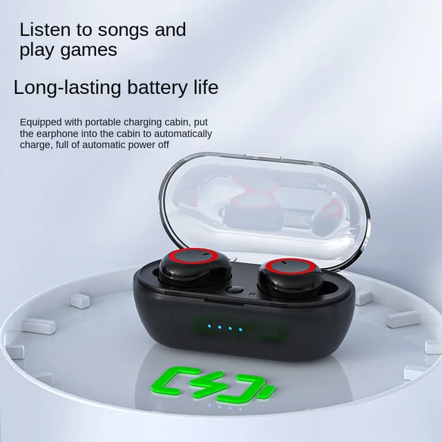 Y50 Bluetooth Earphone Outdoor Sports Wireless Headset 5.0 With Charging Bin Power Display Touch Control Headphone Earbuds 5